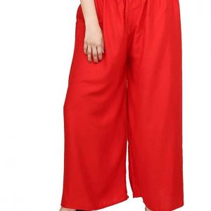 Rayon Red Palazzo Pant for women