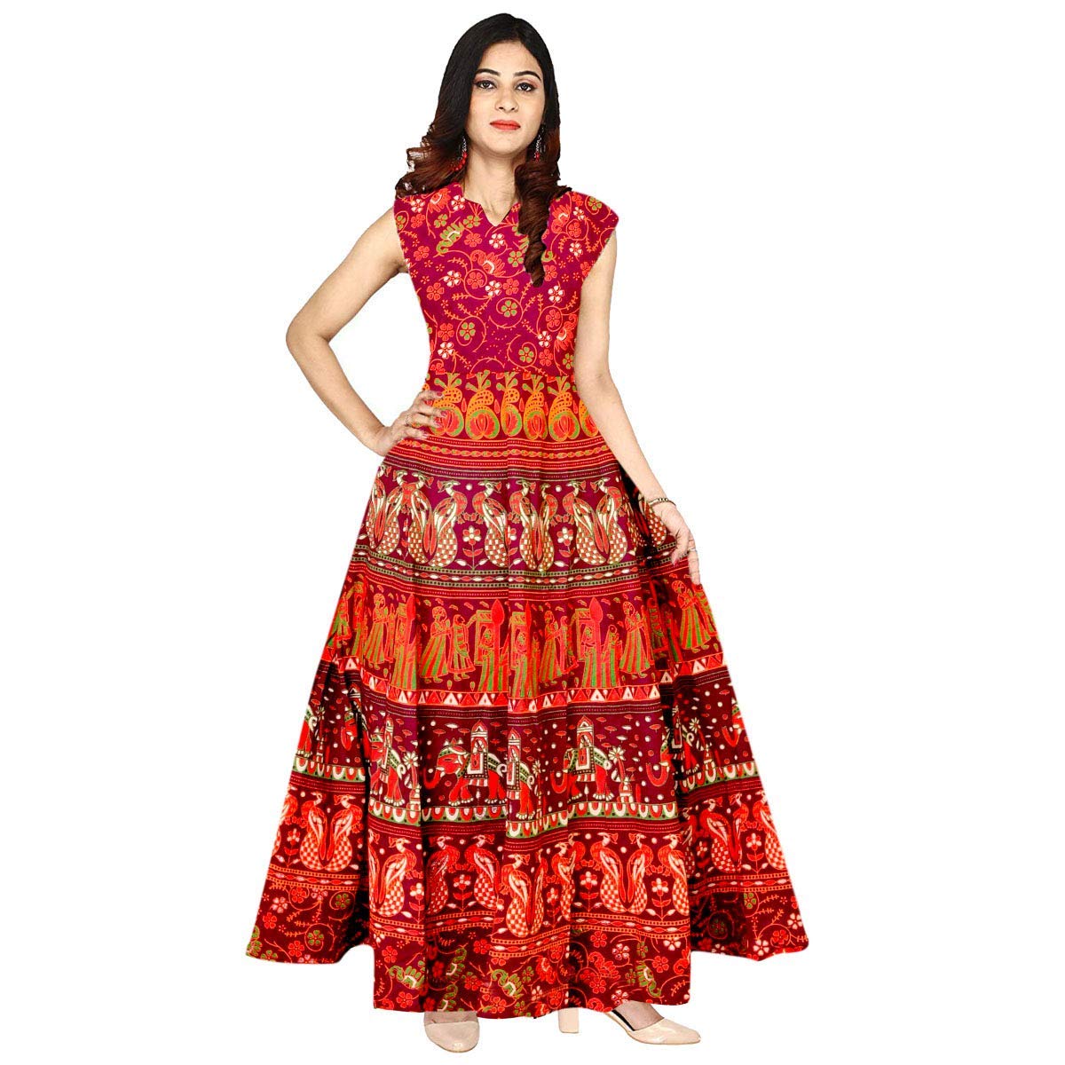 Gforgirl.in:Cotton Long gown jaipuri kurti traditional dress | Deoli ...